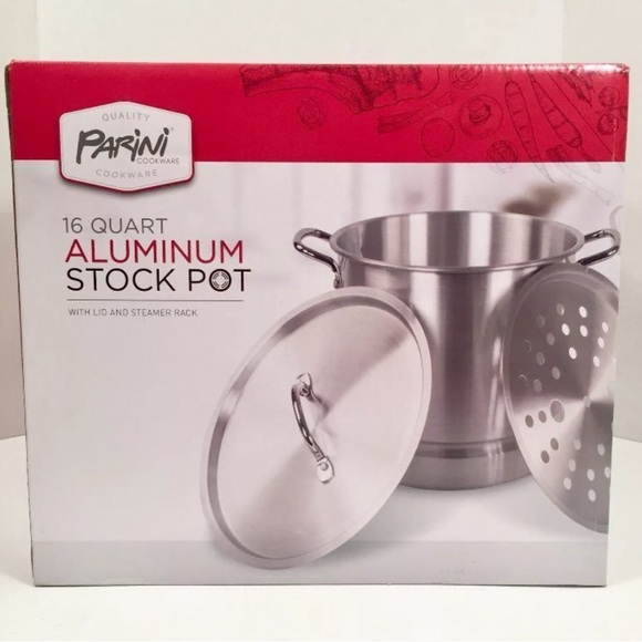 Parini Cookware 16 Qt. Aluminum Stock Pot with Lid & Steamer! - Picture 3 of 3